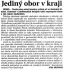 Jediný obor v kraji